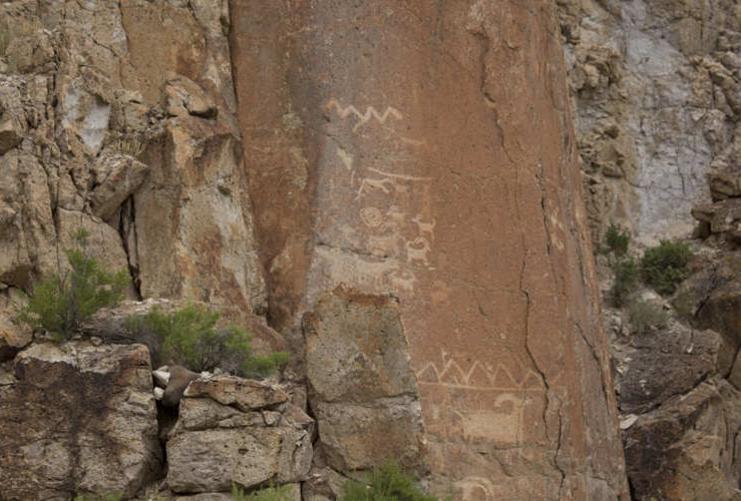 Native American rock art at Fremont Indian State Park Utah