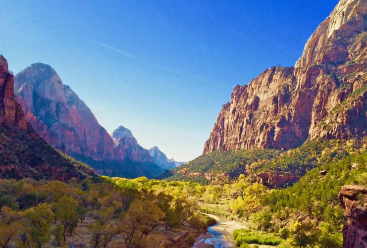 View of Riverside Walking Trail in Zion National Park