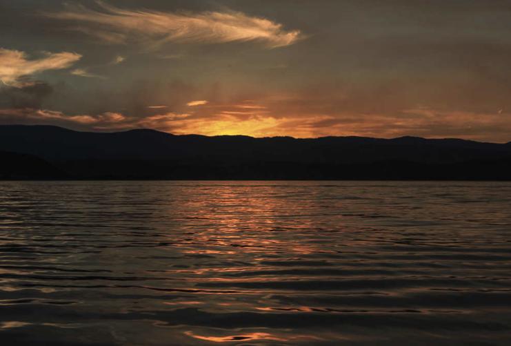 Sunset across a lake