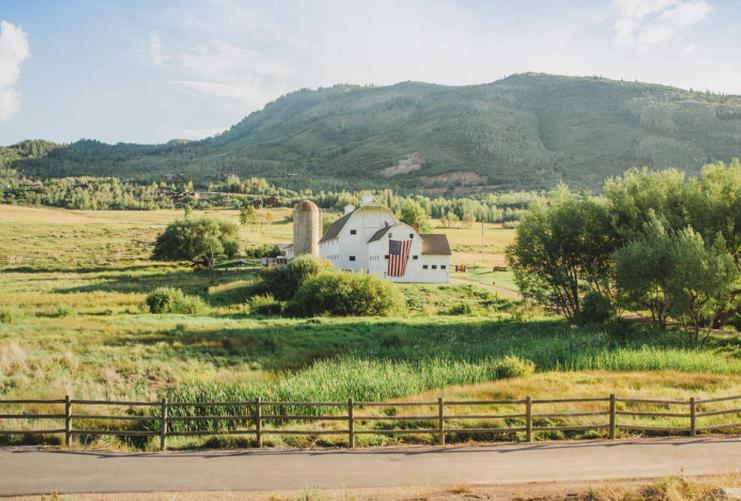 White barn in Park City Utah