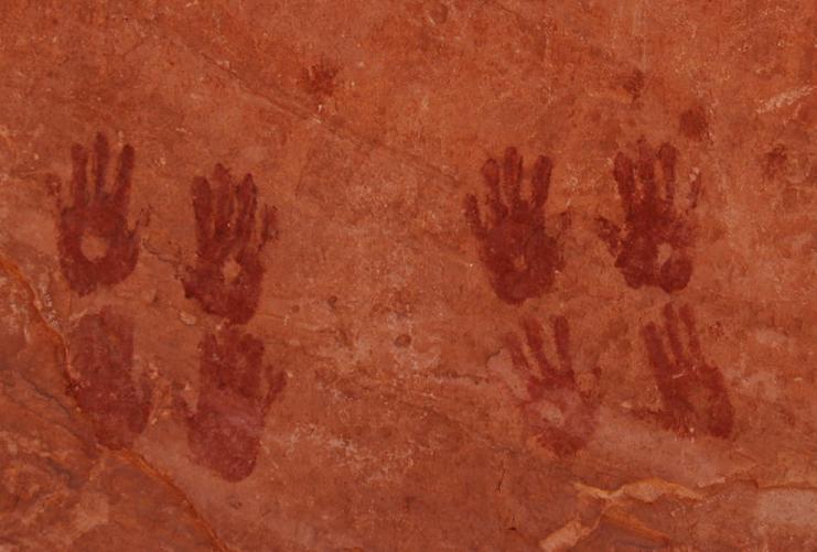 Hand print petroglyphs in Grand Gulch Utah