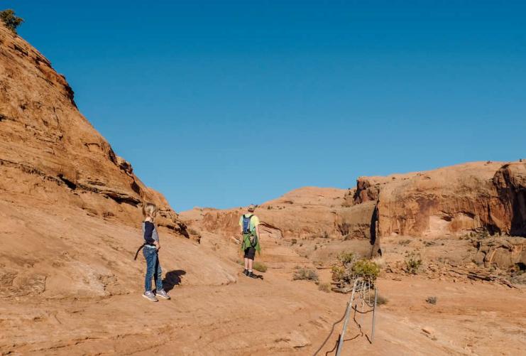 Two Hikers in Arches National Park