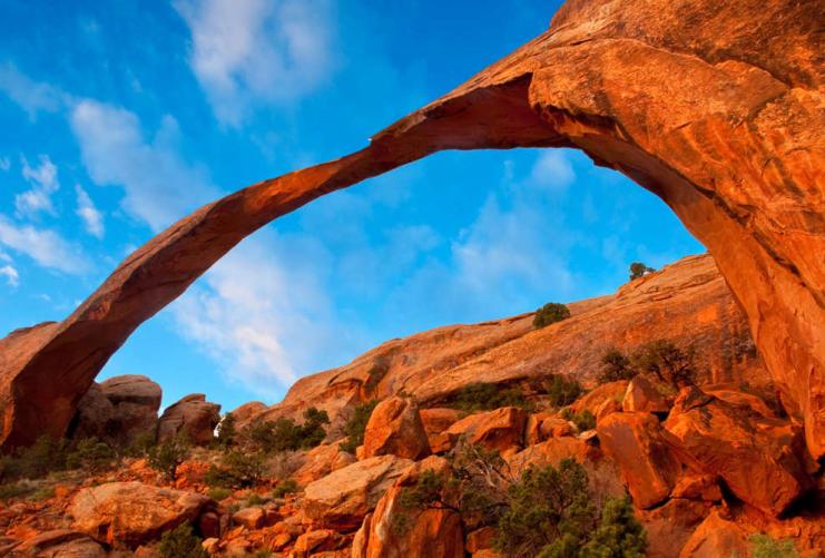 View of Landscape Arch in Arches National Park Utah
