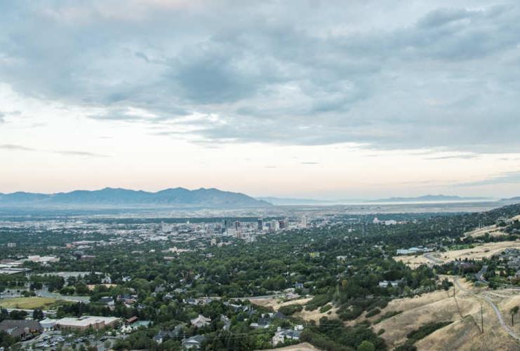 View of downtown Salt Lake City from the foothills