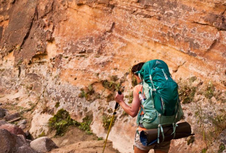 Female backpacker in Grand Staircase escalante