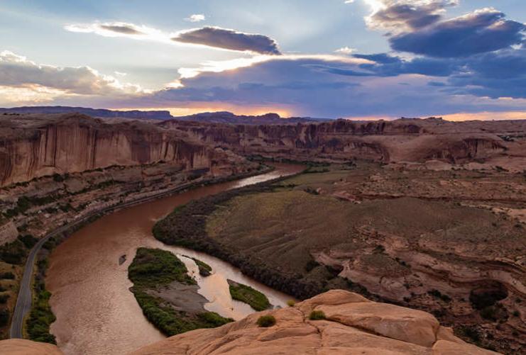 Colorado River passing through tall cliffs