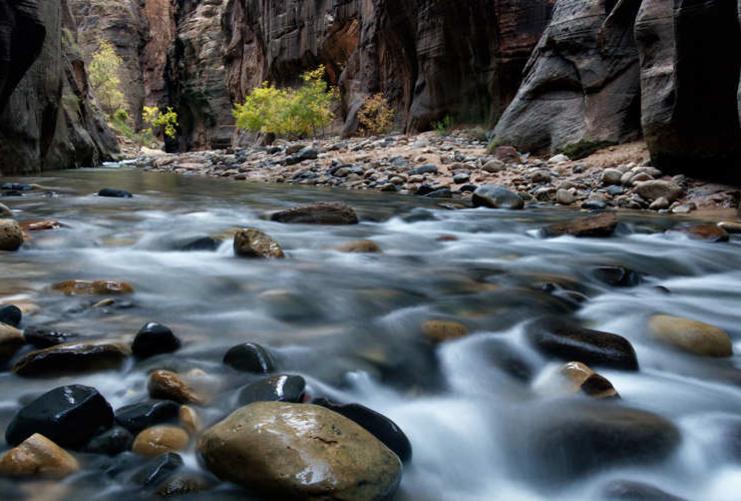 Stream and boulders in the mountains