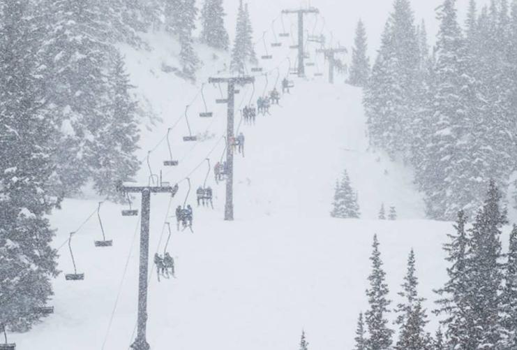 Alta Ski lift in the snow