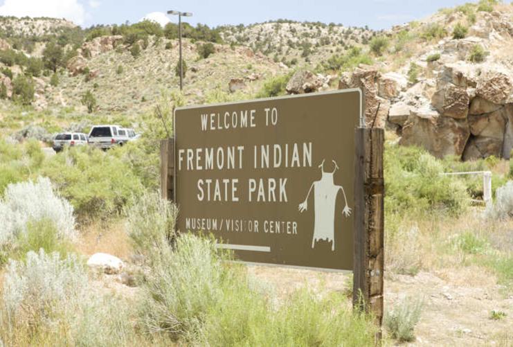 Welcome to Fremont Indian State Park sign