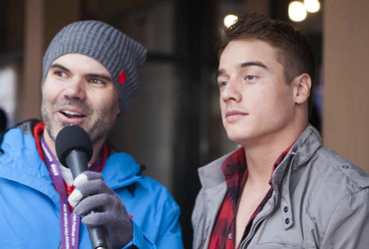 Actor being interviewed at Sundance Film Festival
