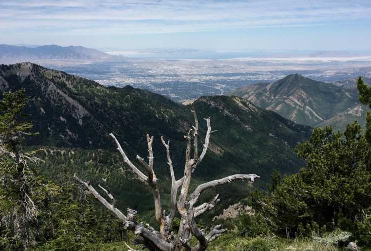 View from Alexander Basin Hiking Trail near Salt Lake City