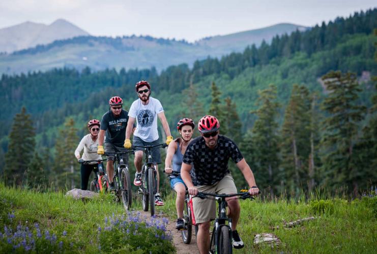 Family of Mountain Bikers in Beaver Utah
