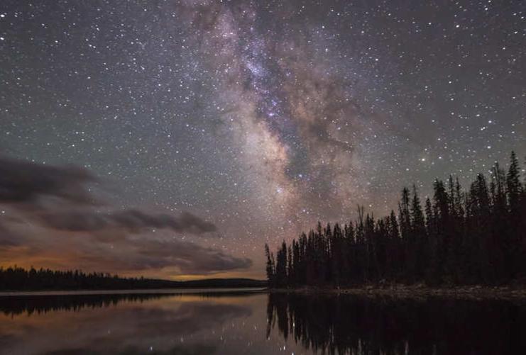 Utah Lake at Night with Milky Way Above
