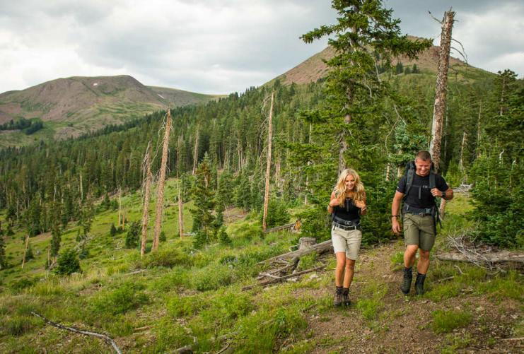 Hikers in Tushar Mountains in Utah