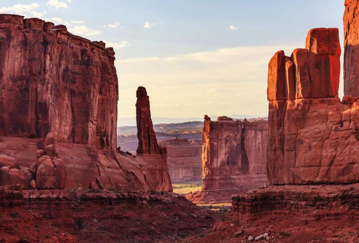 Red stone towers in Moab