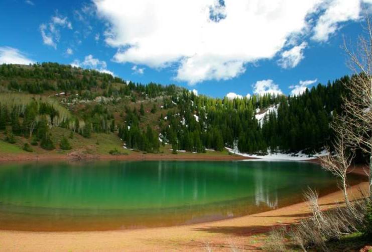 Green water at Lake Desolation near Big Cottonwood Canyon Utah
