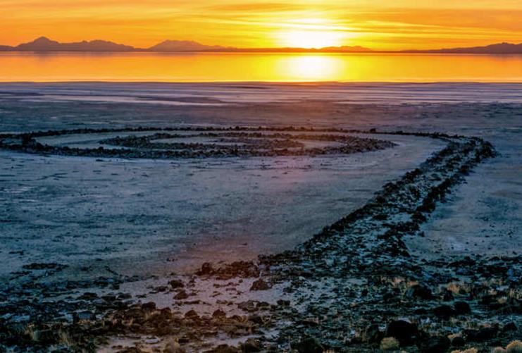 The Spiral Jetty at sunset