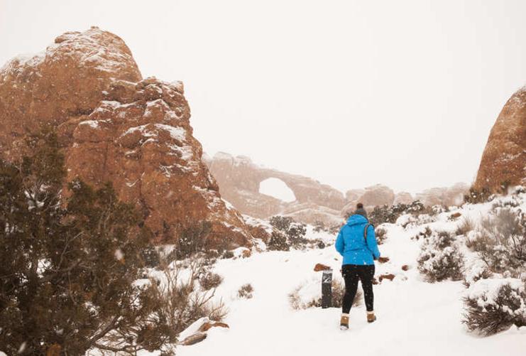 Arches National Park winter hiking