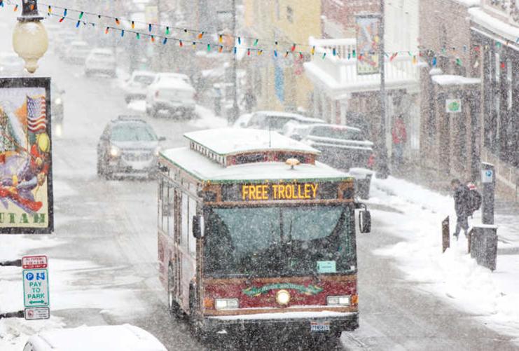 Park City bus in the winter