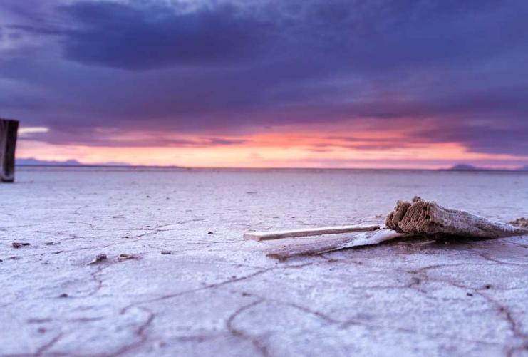 Sunset at the Bonneville Salt Flats