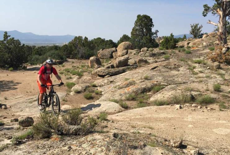 Mountain biker at Three Peaks near Cedar City Utah