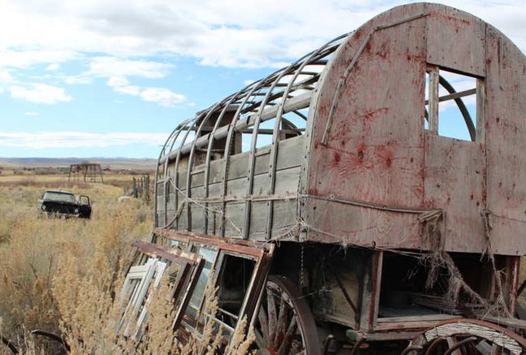 Old Broken Down Covered Wagon
