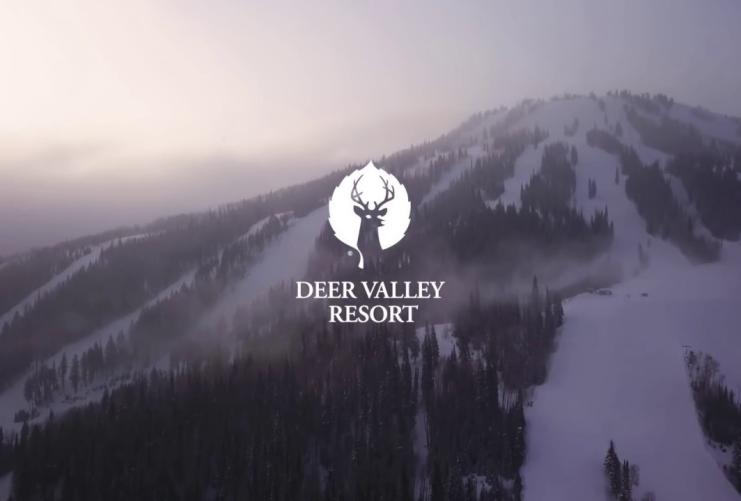 Deer Valley Logo over mountain peak