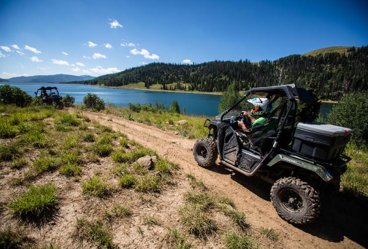 ATV driving along the Arapeen ATV trail in Utah