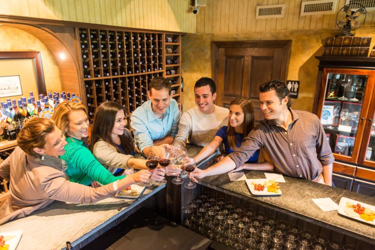 Group Cheers at Crossing Vineyard