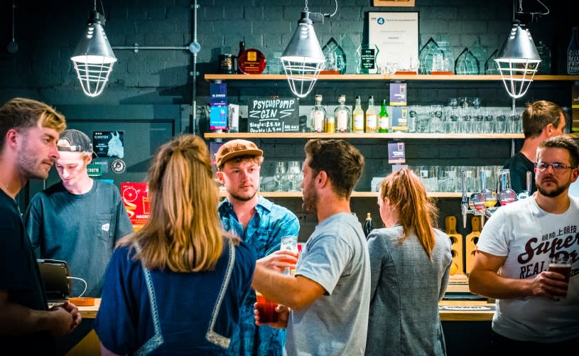 People talking at the bar in Bristol Beer Factory Taproom on North Street in the Southville area of Bristol - credit Bristol Beer Factory