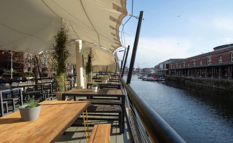 A roof terrace on a boat on the river - Credit Visit Bristol