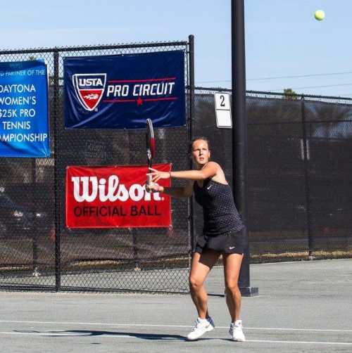 A player at the Florida Tennis Center's Pro Women's Circuit Tournament.