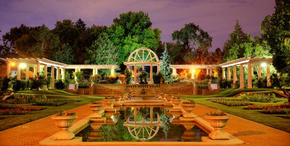 Lakeside Park Rose Garden at Night