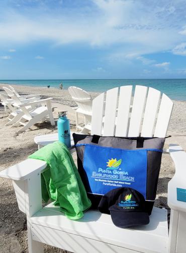 Punta Gorda/Englewood Beach-branded Beach Bag packed with Beach Essentials