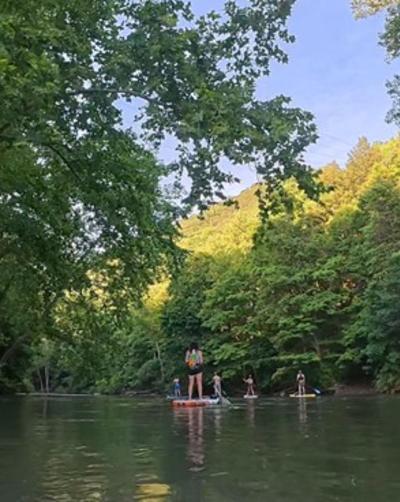 Tiffany Oden (gotlost.onpurpose) on a SUP