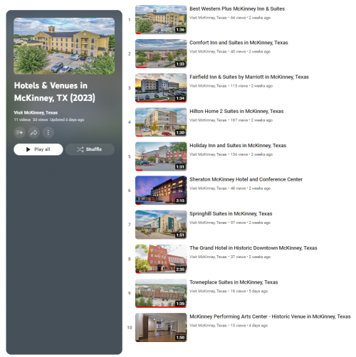 McKinney Hotel & Venue Video Playlist screenshot