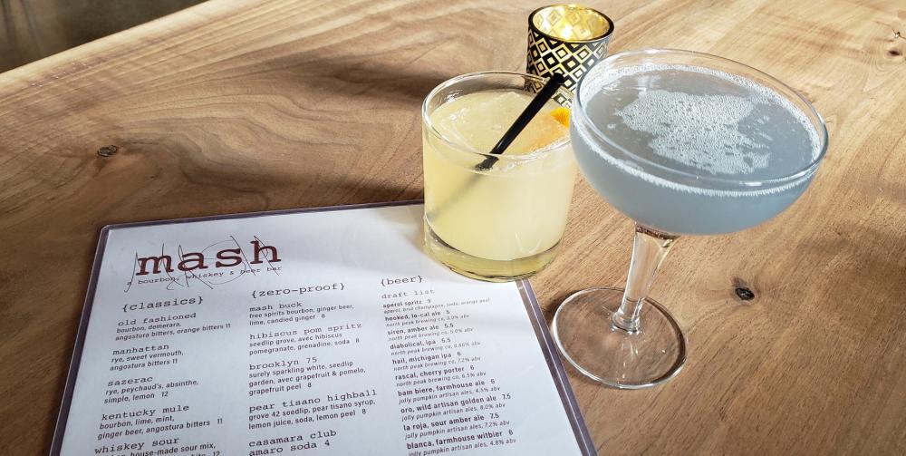 Menu and drinks at Mash ypsilanti