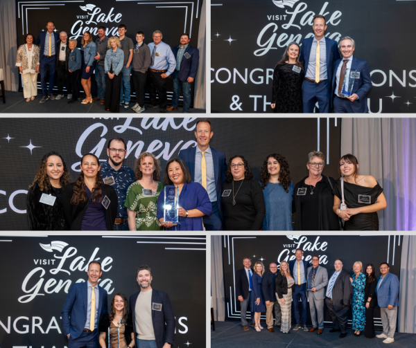 Collage of photos of the Visit Lake Geneva 2026 Impact Award Winners.