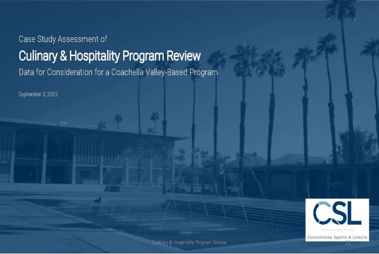2022 Case Study Assessment of Culinary & Hospitality Program Review COVER
