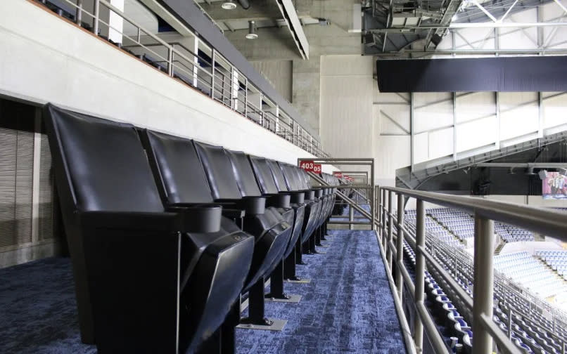 Club Seats overlooking the arena at the Allen County War Memorial Coliseum in Fort Wayne, Indiana