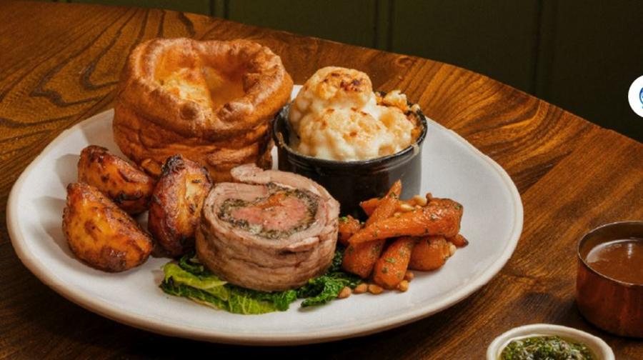 Brasserie Blanc Sunday lunch with rolled lamb