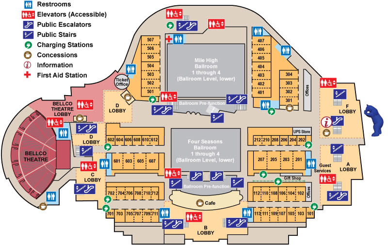 Colorado Convention Center Meeting Room Level Floor Plan