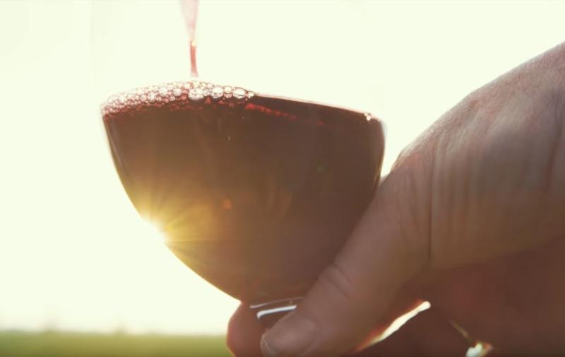 wine poured into glass