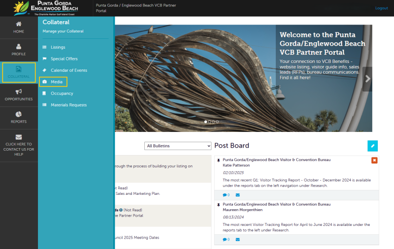 Where to Locate the Media Section in Partner Portal.