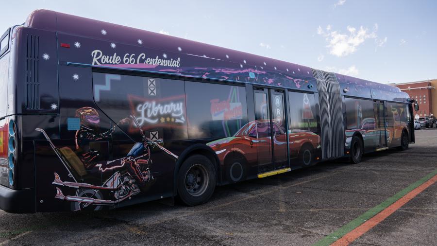 Route 66 Remixed ART Bus Dusk View