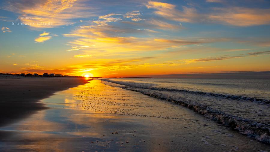 a sunrise on Oak Island