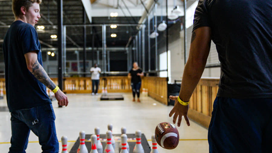 a group of people playing Fowling