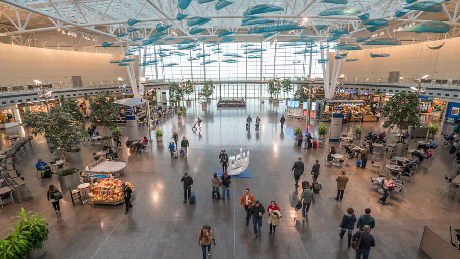 people at airport