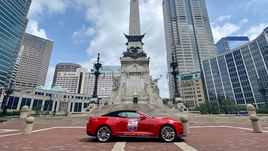 Red Brickyard Car on Monument Circle