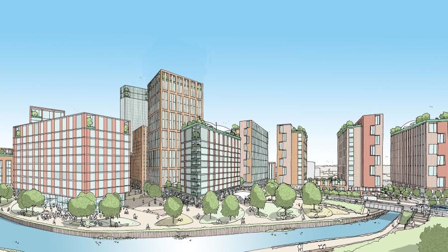 Illustrative Manchester Waters Masterplan 3 - Credit Peel Waters and Jon Matthews Architects